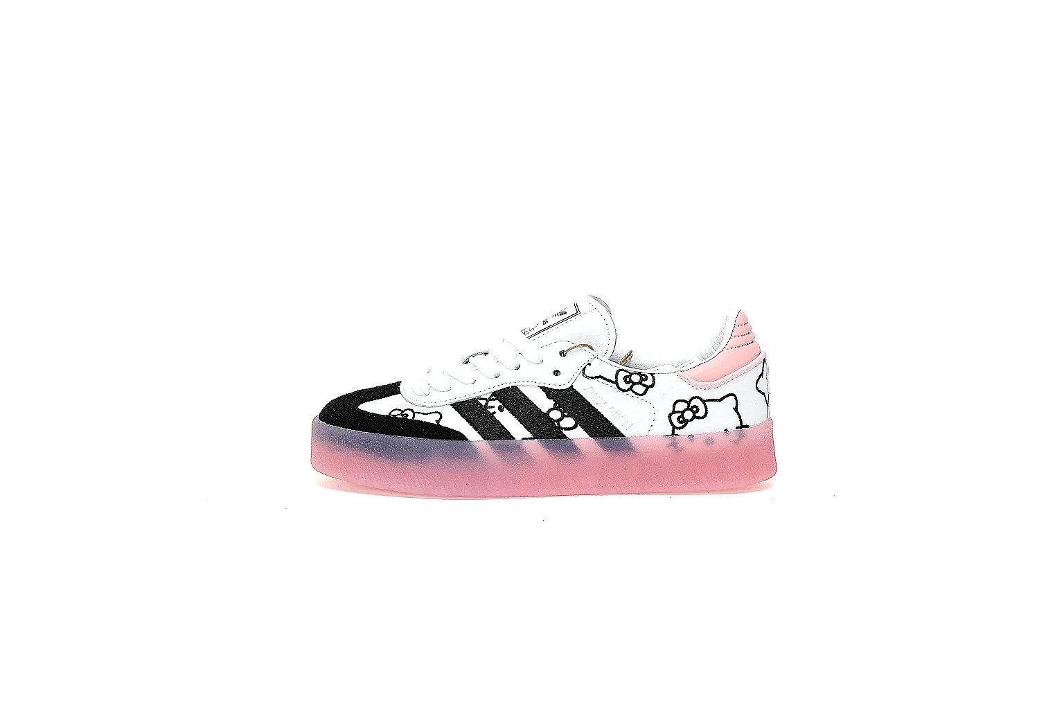 Kako Sheetbase record image for Adidas Black White Pink Samba Style Sneaker