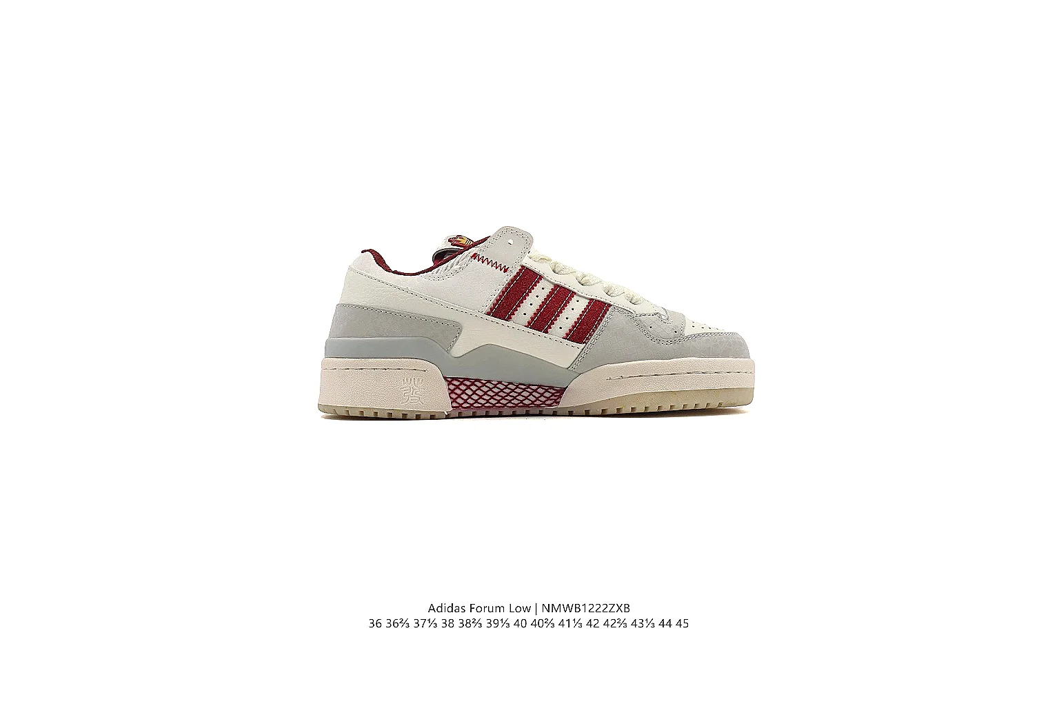 kakosheetbase.com Adidas White Burgundy Campus Low 0959 White Burgundy low-top product image thumbnail 2