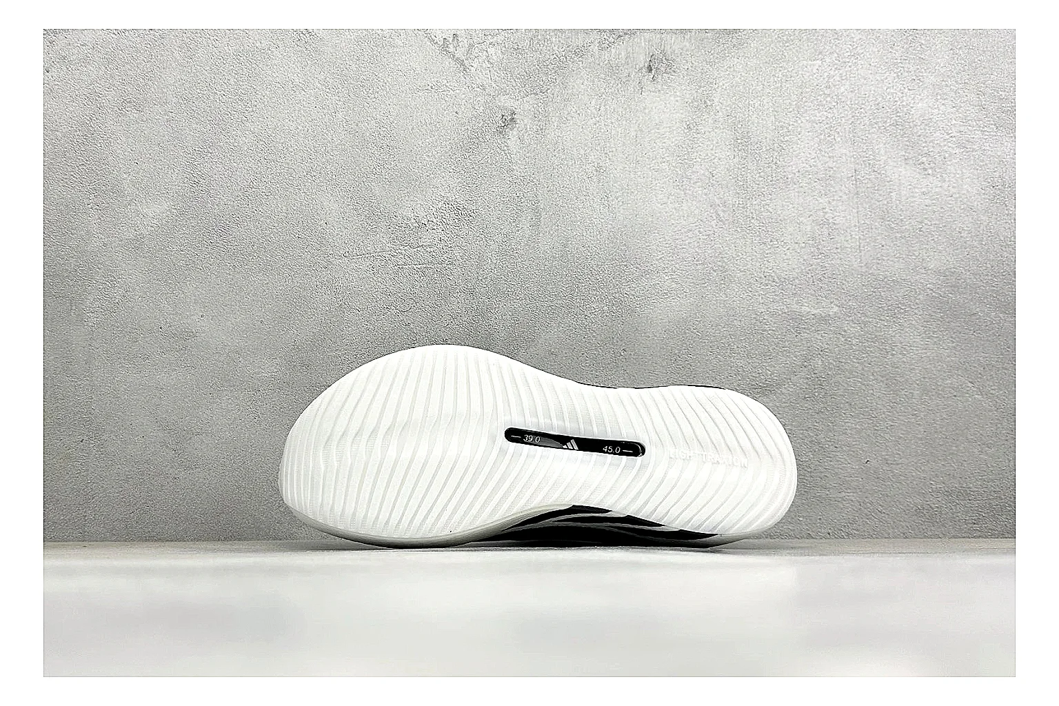 Adidas Hyper Boost White Black spreadsheet record photo showing white knit runner upper, black Adidas striping, sculpted Boost-style sole, and modern low runner profile thumbnail 4