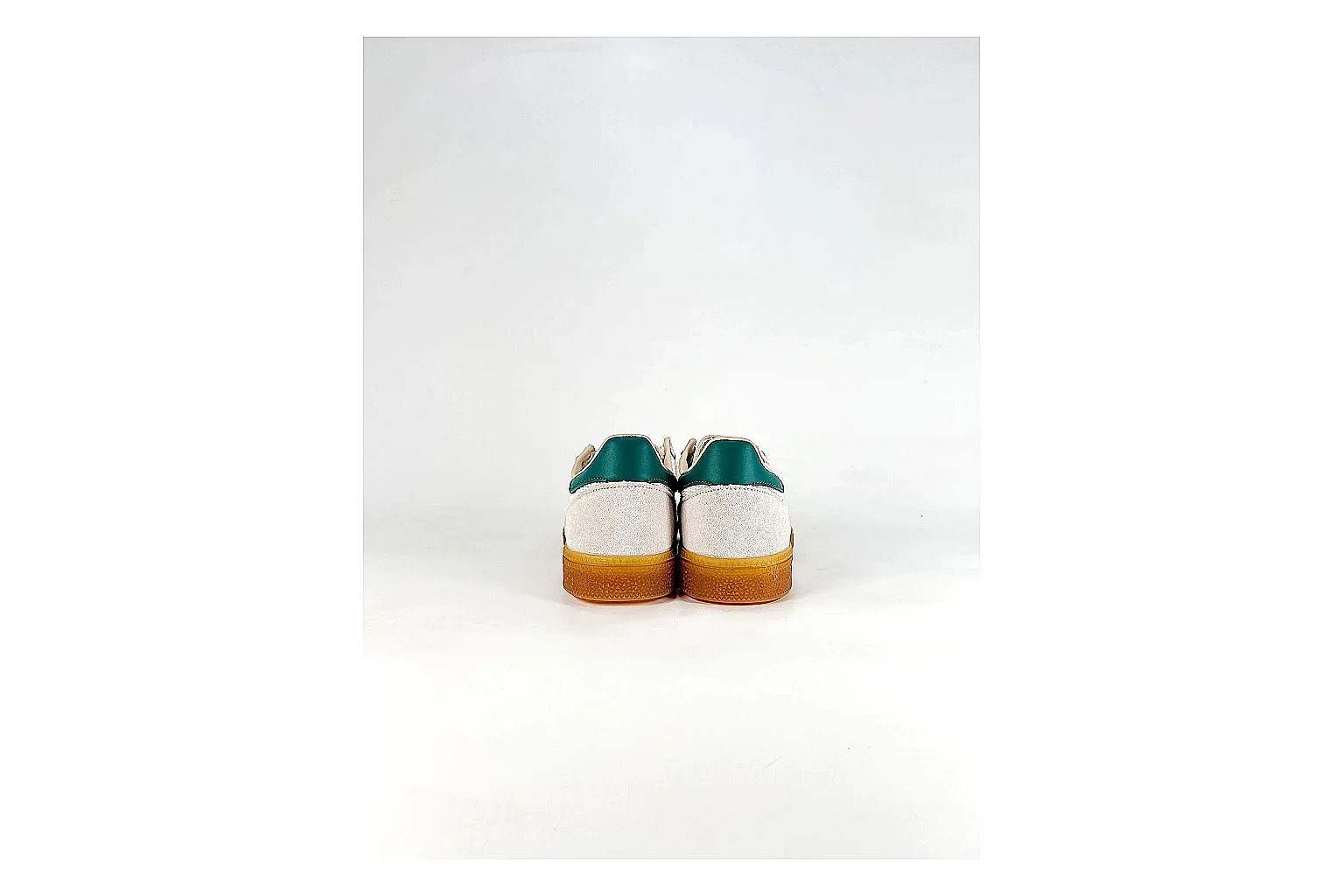 Adidas Originals Handball Spezial White Green Sneakers spreadsheet record image with white green handball sneakers with suede-leather texture, side-profile shape, upper panel lines, and outsole detail thumbnail 3