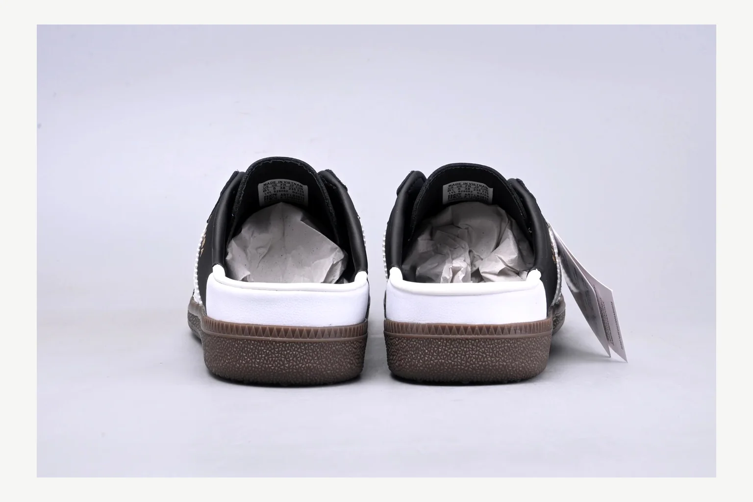 Adidas Originals Samba Black White Sheetbase record image with white black low-top sneaker with mixed-material upper and low-profile shape thumbnail 3