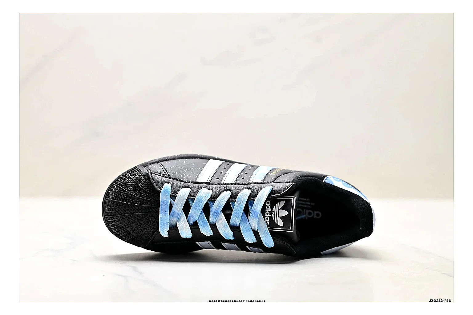 Adidas Originals Samba Black Blue Sneakers spreadsheet record image with black blue terrace sneakers with leather texture, side-profile shape, upper panel lines, and outsole detail thumbnail 2
