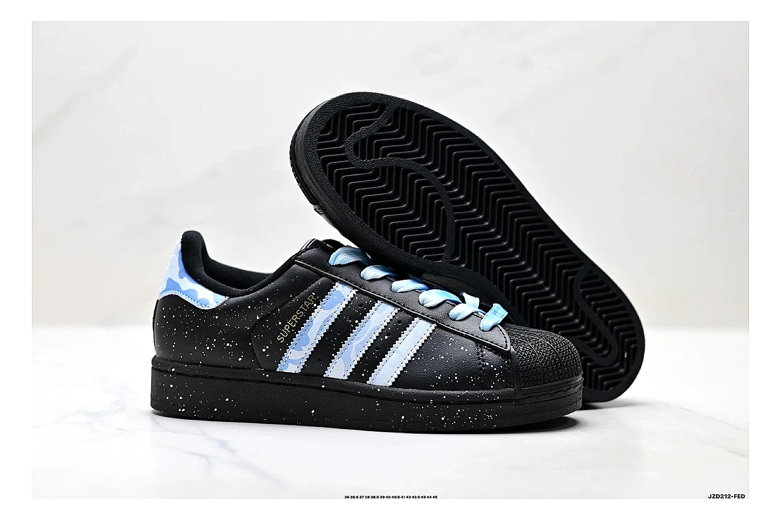 Adidas Originals Samba Black Blue Sneakers spreadsheet record image with black blue terrace sneakers with leather texture, side-profile shape, upper panel lines, and outsole detail thumbnail 5