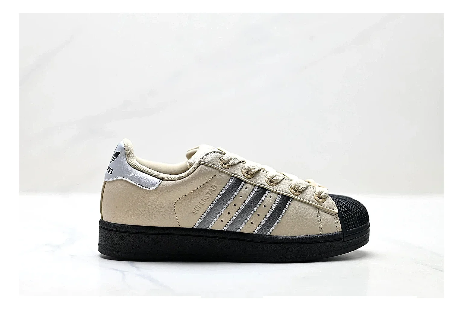 Adidas Originals Samba Cream Black Sneakers spreadsheet record image with cream black terrace sneakers with leather texture, side-profile shape, upper panel lines, and outsole detail