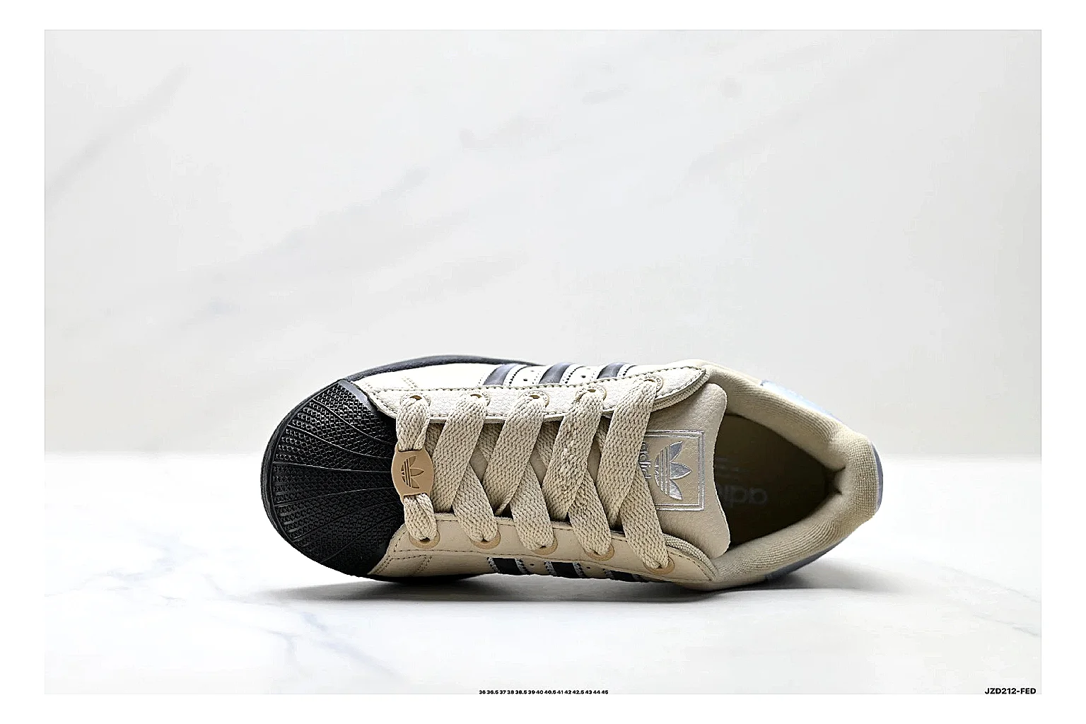 Adidas Originals Samba Cream Black Sneakers spreadsheet record image with cream black terrace sneakers with leather texture, side-profile shape, upper panel lines, and outsole detail thumbnail 2