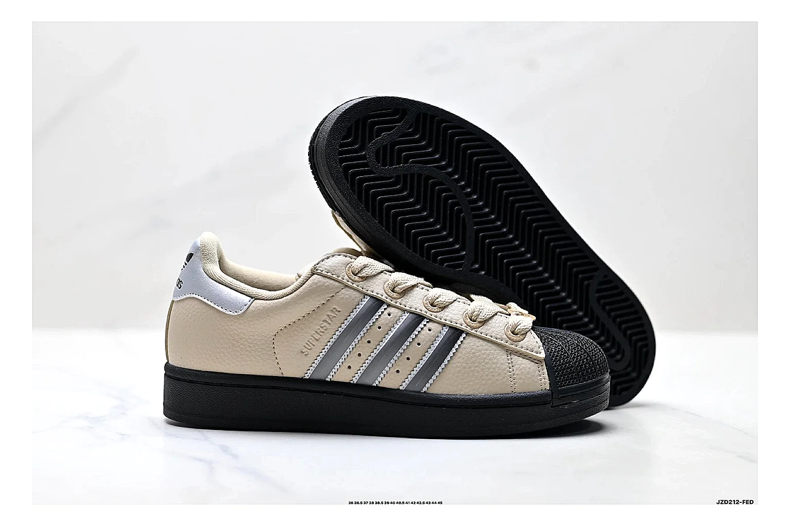 Adidas Originals Samba Cream Black Sneakers spreadsheet record image with cream black terrace sneakers with leather texture, side-profile shape, upper panel lines, and outsole detail thumbnail 5