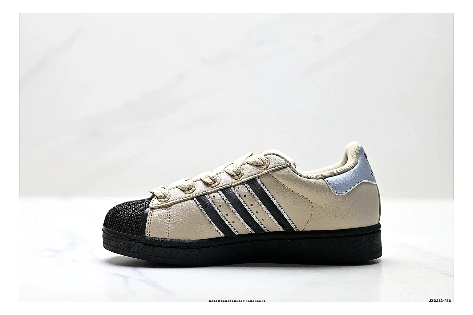 Adidas Originals Samba Cream Black Sneakers spreadsheet record image with cream black terrace sneakers with leather texture, side-profile shape, upper panel lines, and outsole detail thumbnail 6