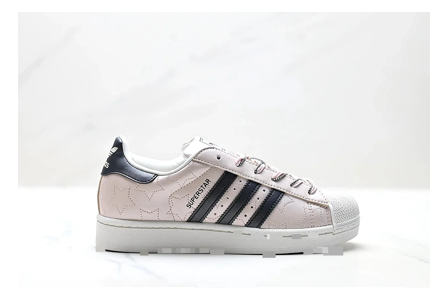 Adidas Originals Samba White Pink Sneakers spreadsheet record image with white pink terrace sneakers with leather texture, side-profile shape, upper panel lines, and outsole detail