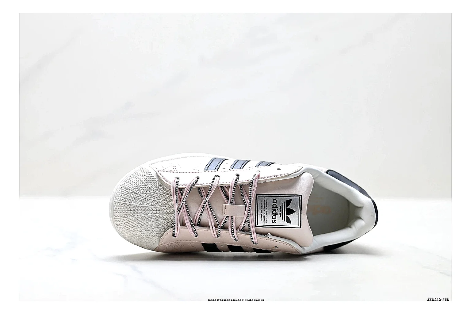 Adidas Originals Samba White Pink Sneakers spreadsheet record image with white pink terrace sneakers with leather texture, side-profile shape, upper panel lines, and outsole detail thumbnail 2