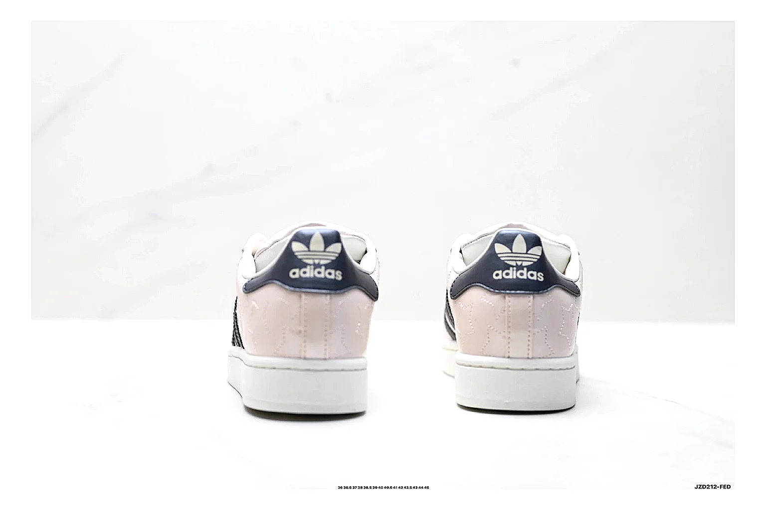 Adidas Originals Samba White Pink Sneakers spreadsheet record image with white pink terrace sneakers with leather texture, side-profile shape, upper panel lines, and outsole detail thumbnail 3