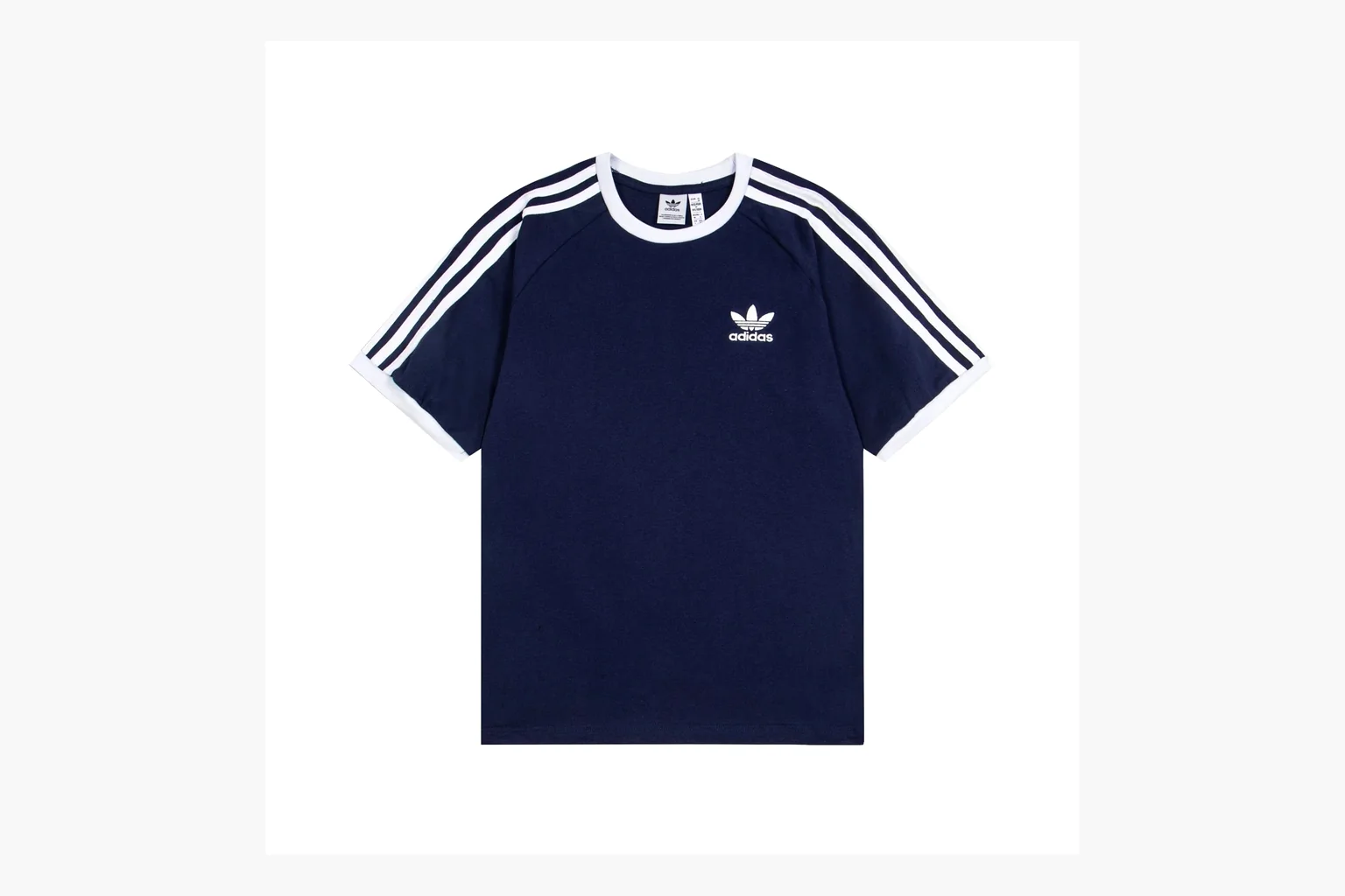 Navy Adidas ringer tee spreadsheet record image