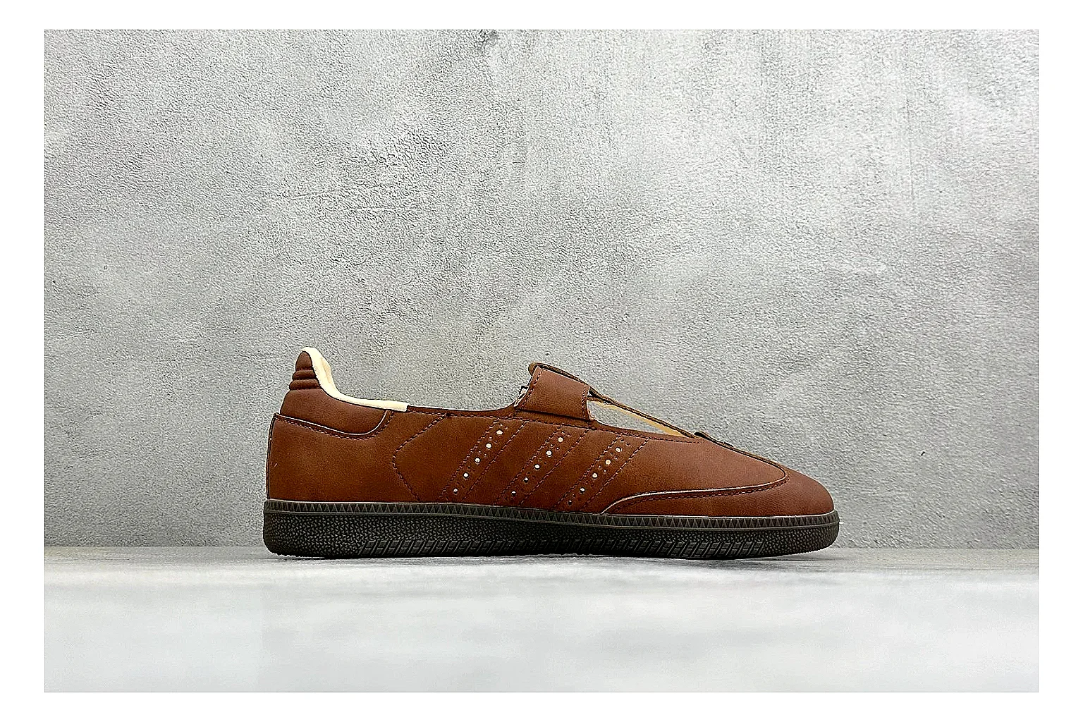 Adidas Samba Jane Brown spreadsheet record photo showing brown Mary Jane upper, Samba-style side stripes, strap closure, gum outsole, and low terrace profile thumbnail 6