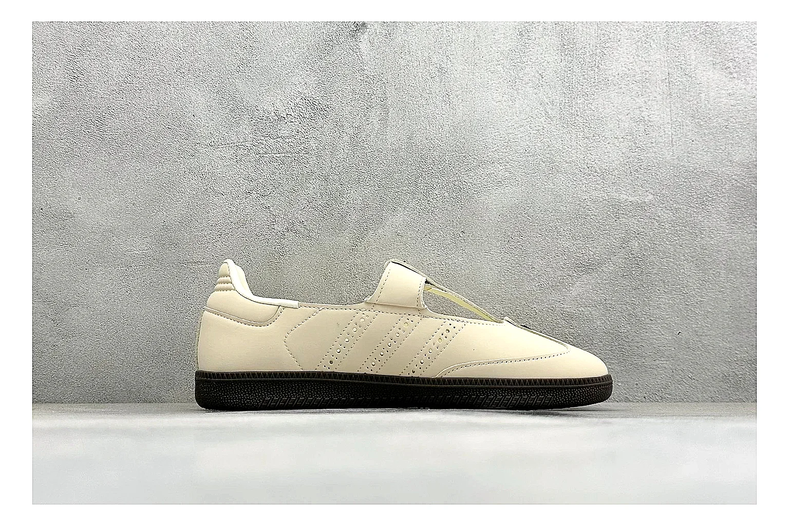 Adidas Samba Jane Cream spreadsheet record photo showing cream Mary Jane upper, dark gum outsole, Samba-style side stripes, and low strap silhouette thumbnail 6