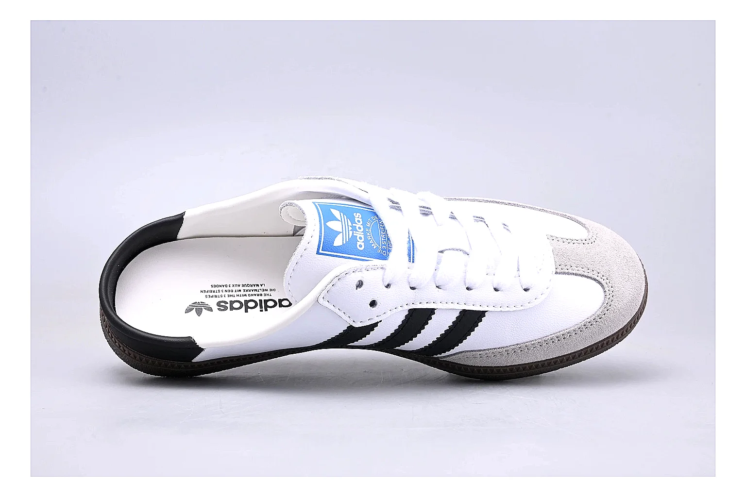 Adidas Samba OG White Black Sheetbase record image with white black samba og terrace sneaker with mixed upper and terrace shape thumbnail 2