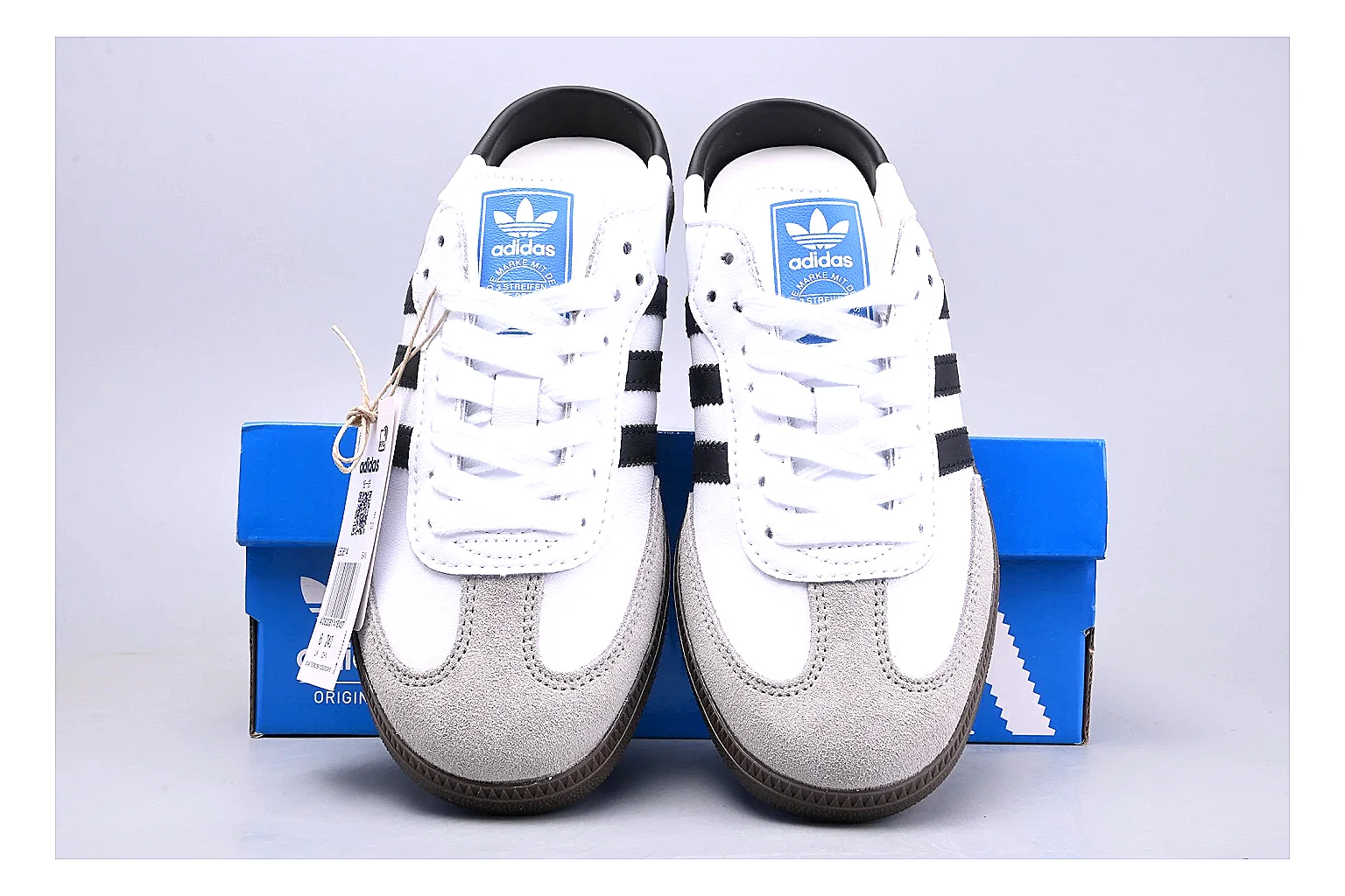 Adidas Samba OG White Black Sheetbase record image with white black samba og terrace sneaker with mixed upper and terrace shape thumbnail 4