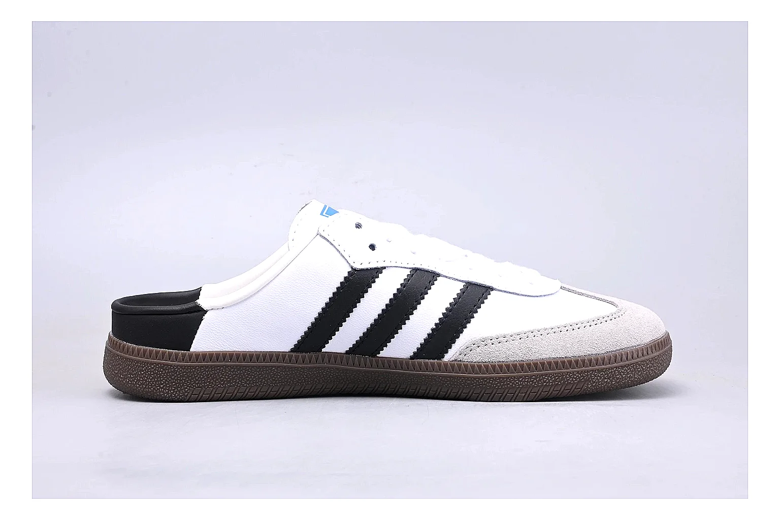 Adidas Samba OG White Black Sheetbase record image with white black samba og terrace sneaker with mixed upper and terrace shape thumbnail 6