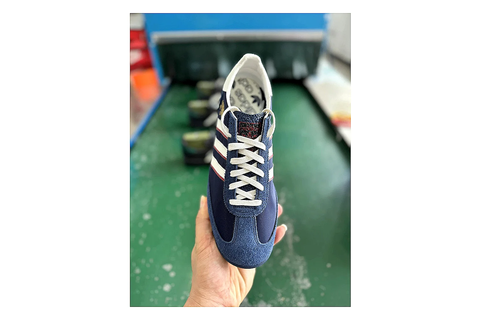 Adidas SL 72 RS Blue White Sheetbase record image with white red blue sl 72 rs retro runner with mixed upper and runner shape thumbnail 2