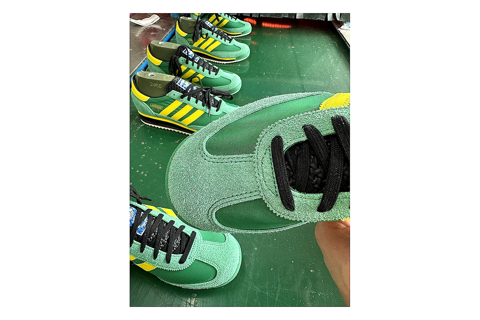 Adidas SL 72 RS Green Yellow Sheetbase record image with green yellow sl 72 rs retro runner with mixed upper and runner shape thumbnail 3