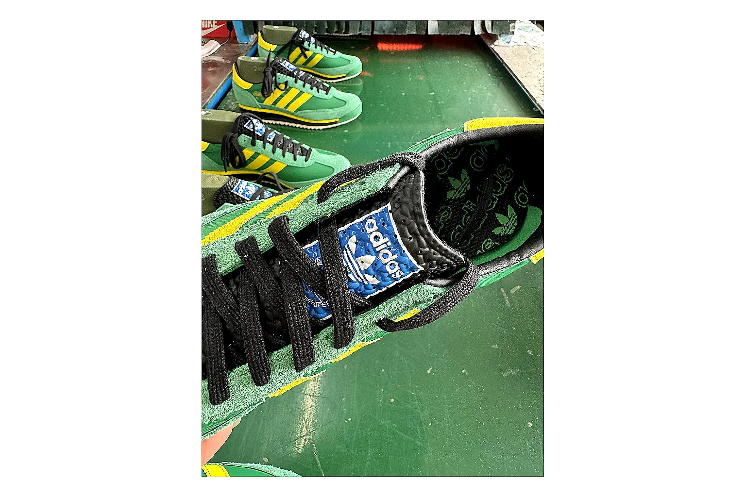 Adidas SL 72 RS Green Yellow Sheetbase record image with green yellow sl 72 rs retro runner with mixed upper and runner shape thumbnail 4