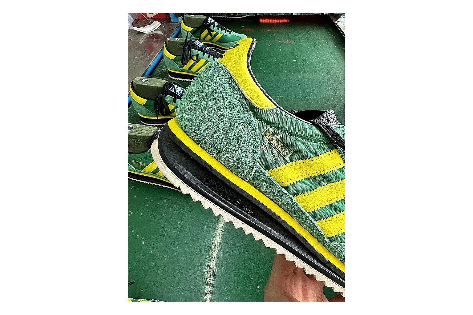 Adidas SL 72 RS Green Yellow Sheetbase record image with green yellow sl 72 rs retro runner with mixed upper and runner shape thumbnail 5