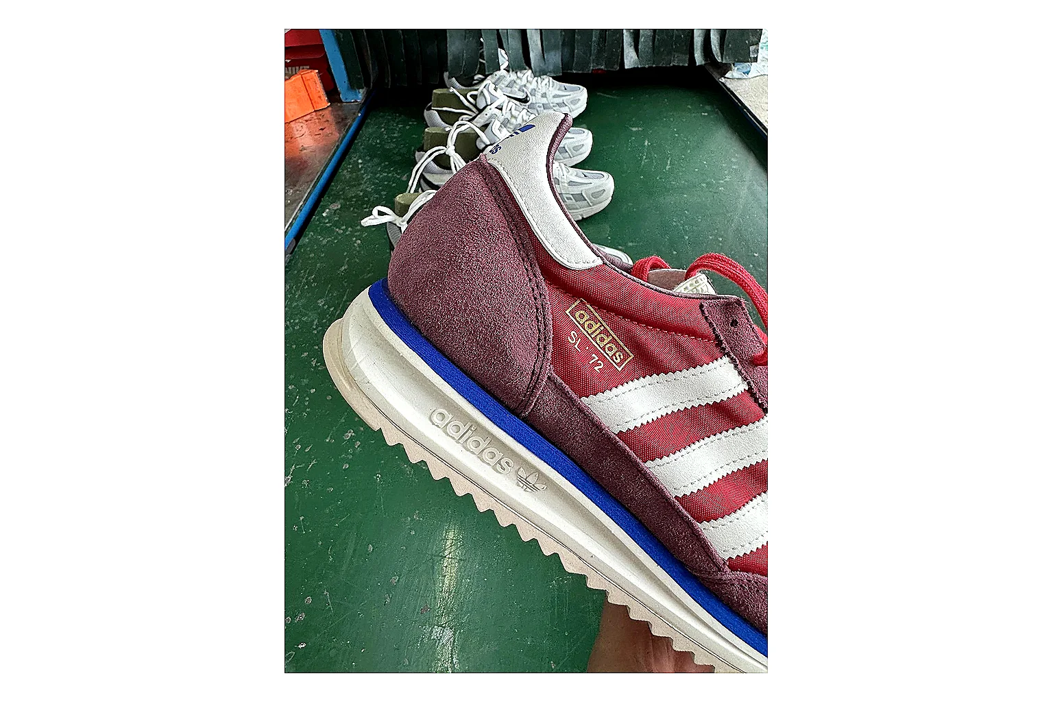Adidas SL 72 RS Red White Sheetbase record image with white red sl 72 rs retro runner with mixed upper and runner shape thumbnail 5