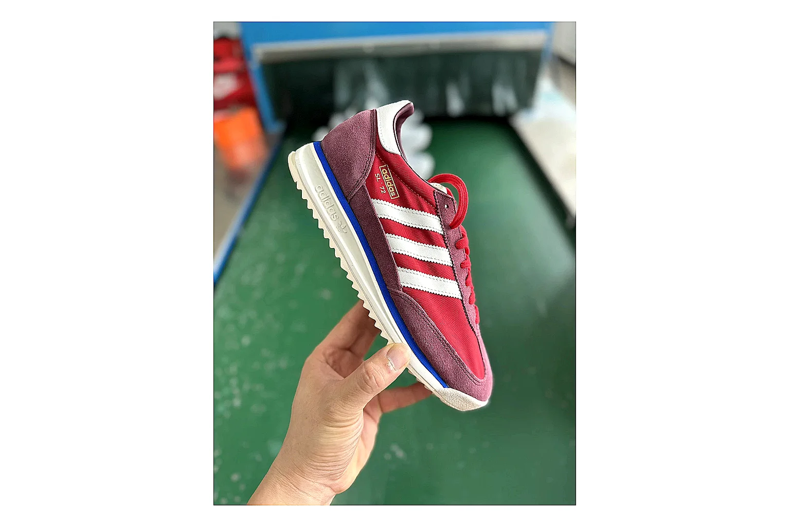 Adidas SL 72 RS Red White Sheetbase record image with white red sl 72 rs retro runner with mixed upper and runner shape thumbnail 6