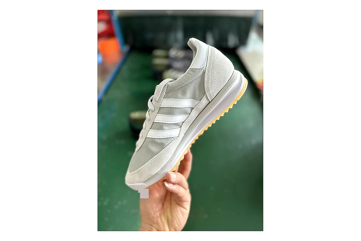 Adidas SL 72 RS White Grey Sheetbase record image with white grey sl 72 rs retro runner with mixed upper and runner shape