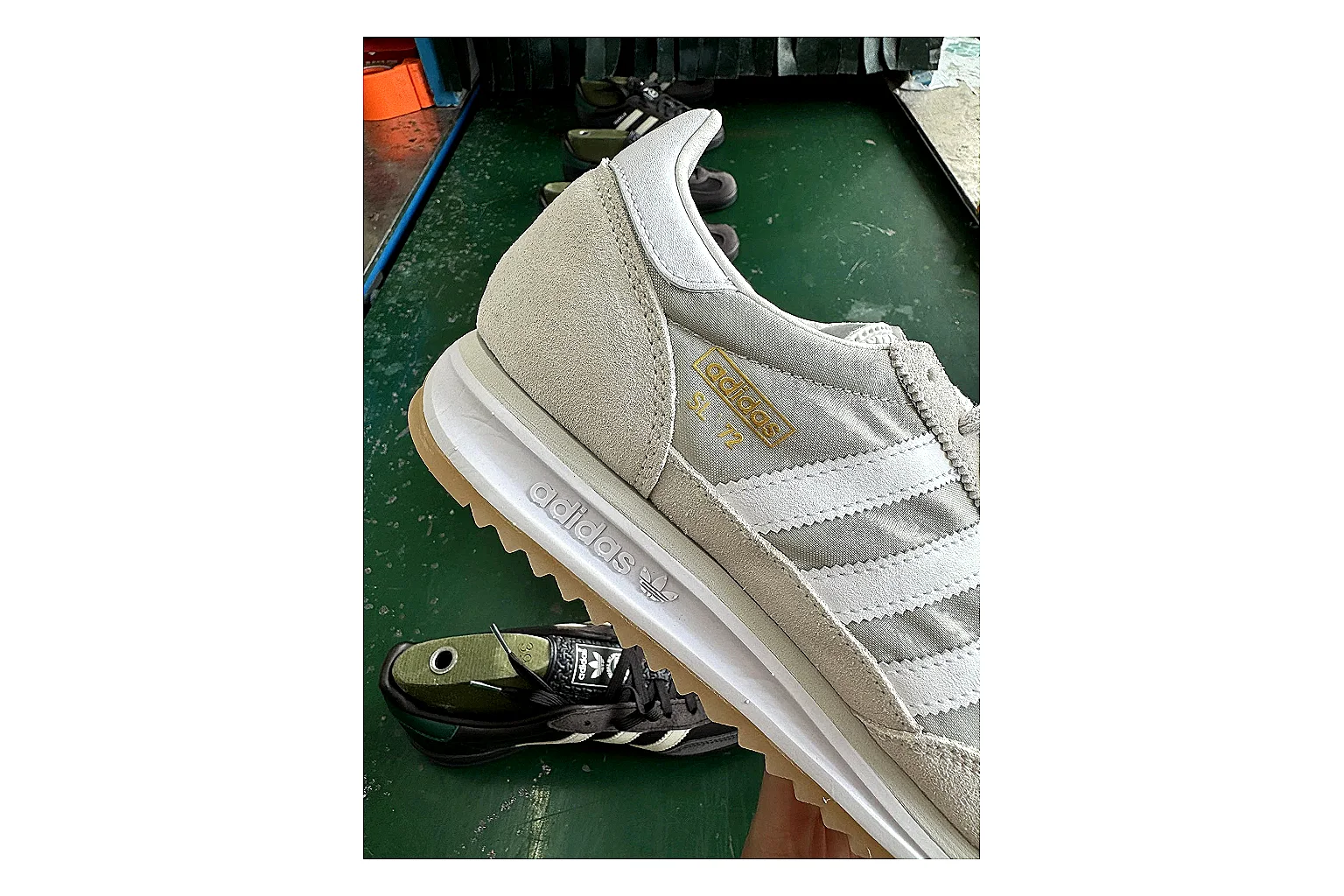 Adidas SL 72 RS White Grey Sheetbase record image with white grey sl 72 rs retro runner with mixed upper and runner shape thumbnail 5