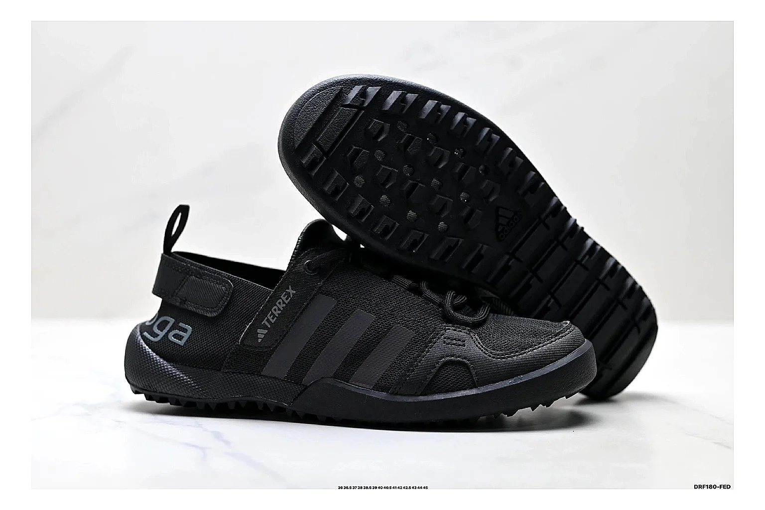 Adidas Terrex Daroga Black Sneakers spreadsheet record image with black outdoor trail sneakers with mesh texture, side-profile shape, upper panel lines, and outsole detail thumbnail 5