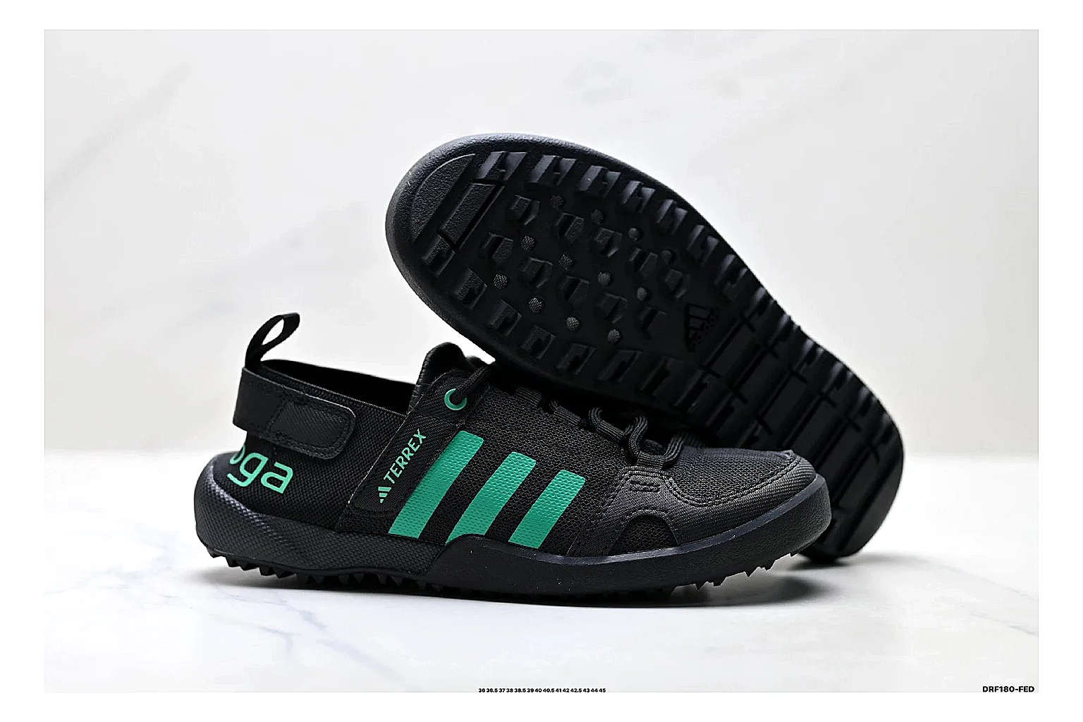 Adidas Terrex Daroga Black Green Sneakers spreadsheet record image with black green outdoor trail sneakers with mesh texture, side-profile shape, upper panel lines, and outsole detail thumbnail 5