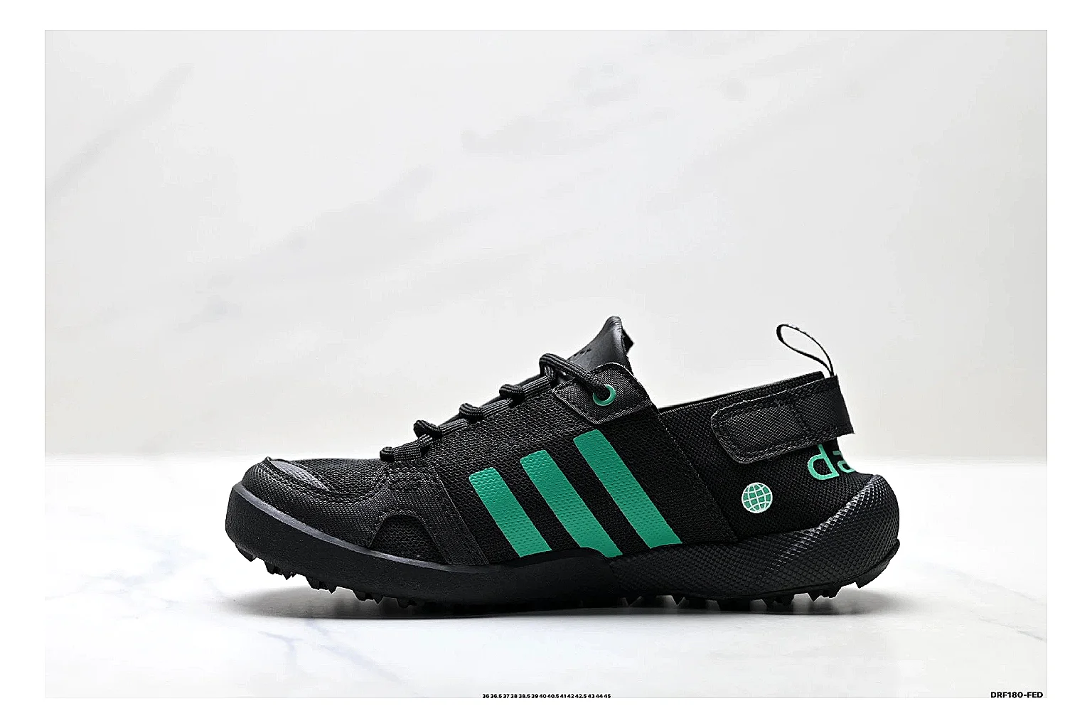 Adidas Terrex Daroga Black Green Sneakers spreadsheet record image with black green outdoor trail sneakers with mesh texture, side-profile shape, upper panel lines, and outsole detail thumbnail 6