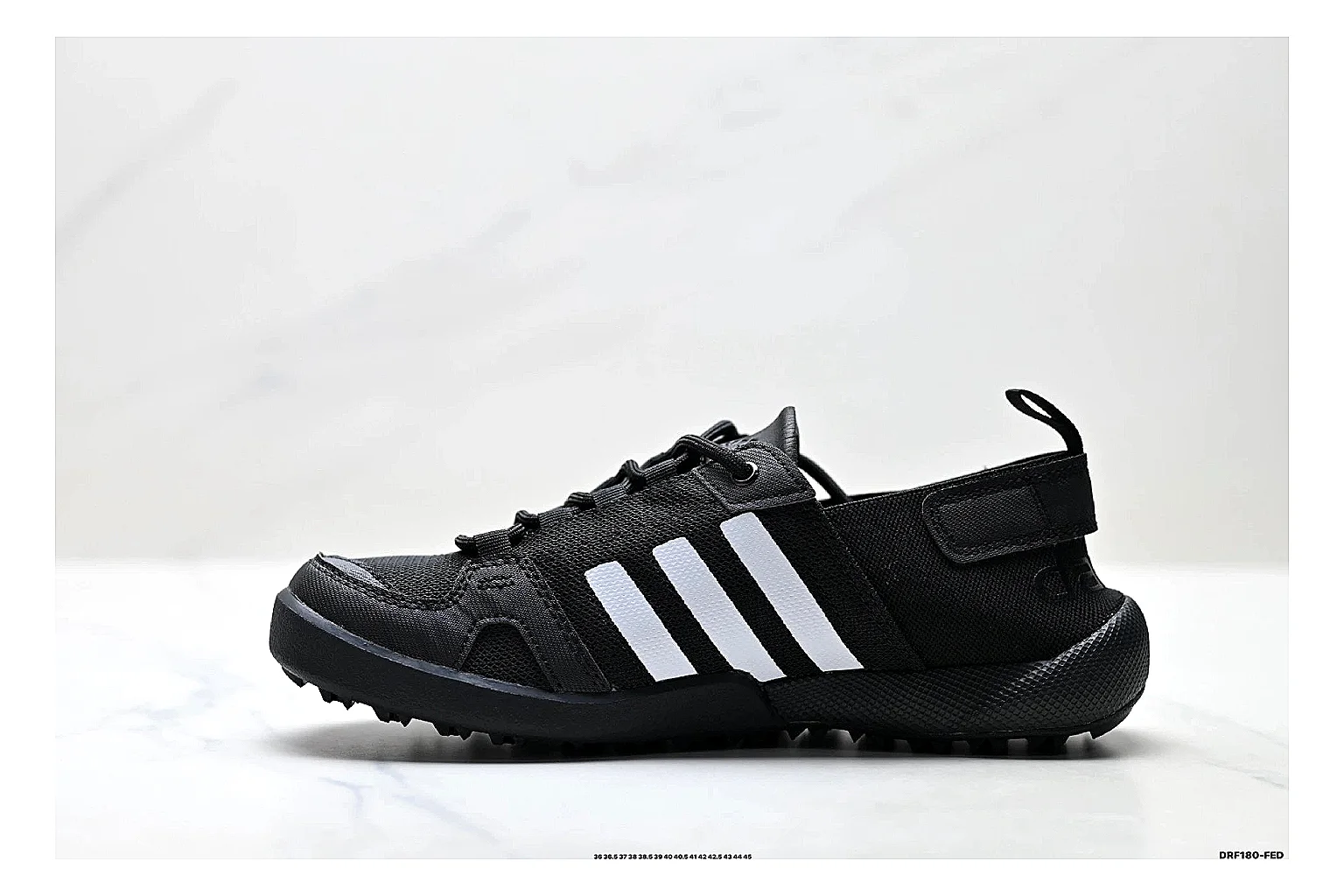 Adidas Terrex Daroga Black White Sneakers spreadsheet record image with black white outdoor trail sneakers with mesh texture, side-profile shape, upper panel lines, and outsole detail thumbnail 6