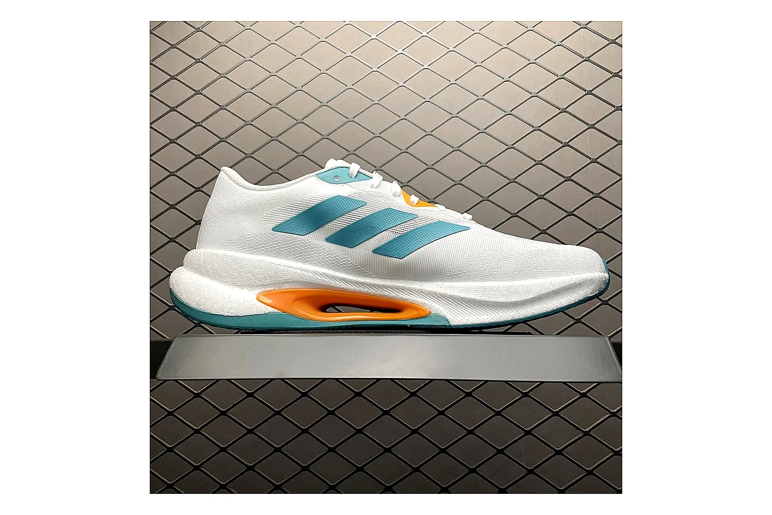 Adidas Velosamba White Turquoise Sheetbase record image with white turquoise velosamba terrace sneaker with mixed upper and terrace shape thumbnail 6