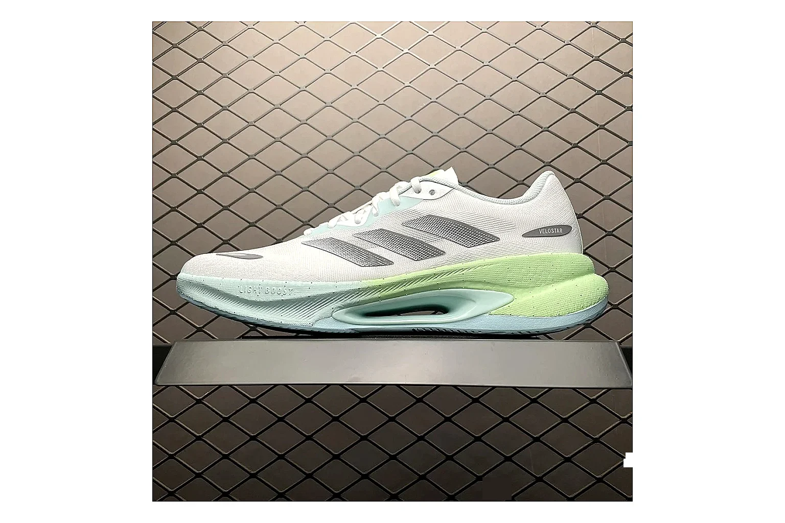 Adidas Velosamba White Grey Sneaker Sheetbase record image with white grey velosamba terrace sneaker with mixed upper and terrace shape