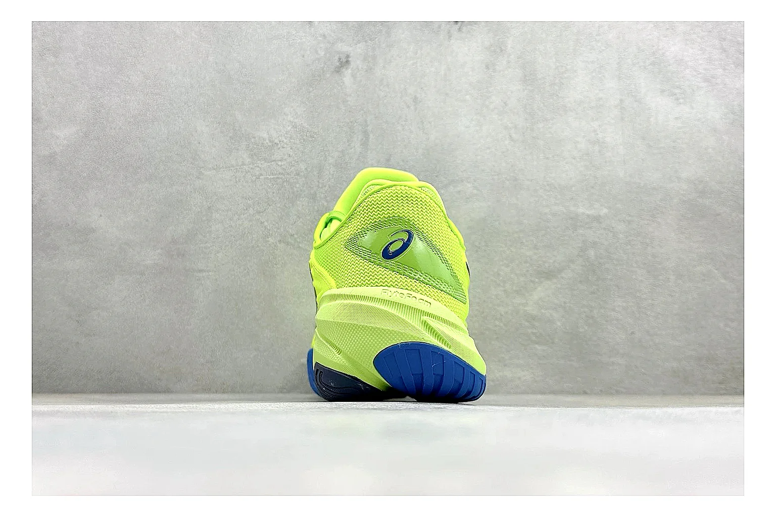 Asics Court FF Volt Blue spreadsheet record photo showing bright volt and blue court upper, supportive sole wall, Asics side lines, and stable tennis profile thumbnail 3