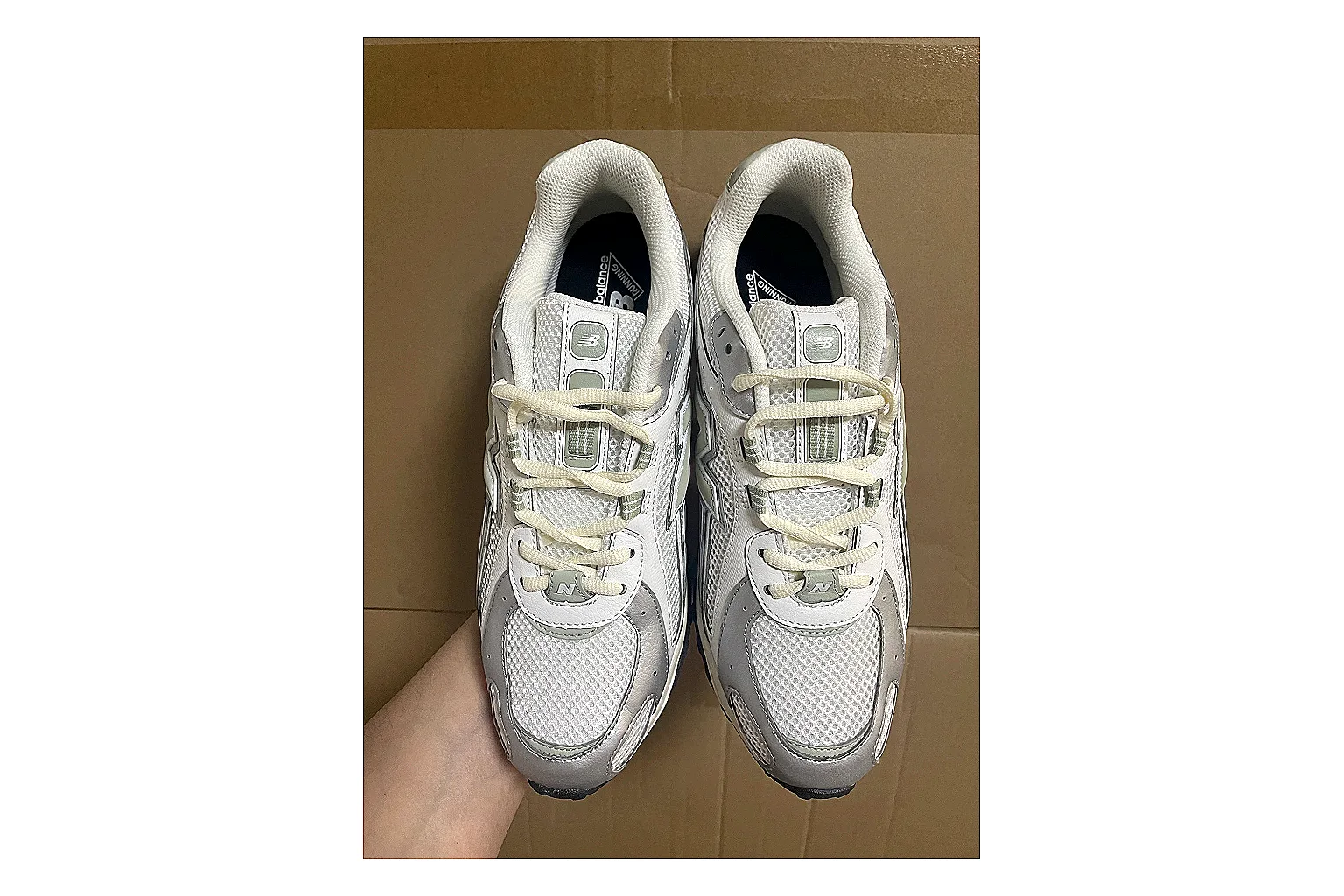 Asics Gel Kayano White Silver spreadsheet record photo showing white mesh-leather runner upper, silver overlays, supportive Kayano shape, and cushioned retro sole thumbnail 6