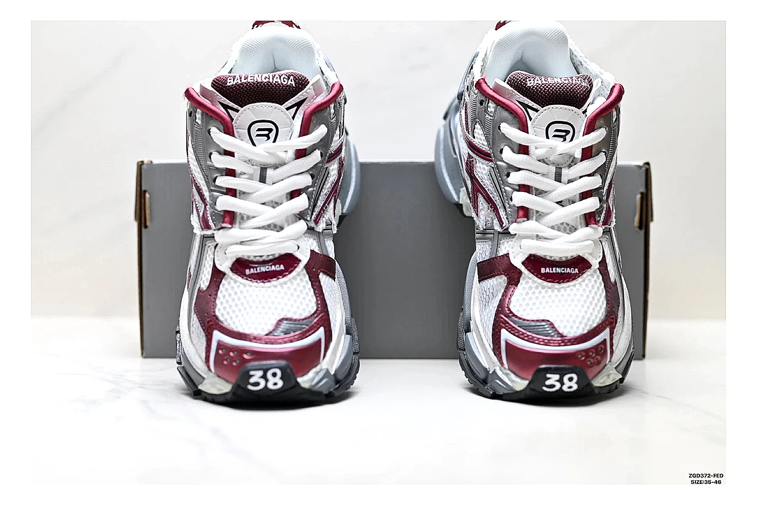 Asics Gel Runner Gray Burgundy spreadsheet record photo showing gray mesh-leather runner upper, burgundy Asics accents, retro runner shape, and cushioned sole thumbnail 5