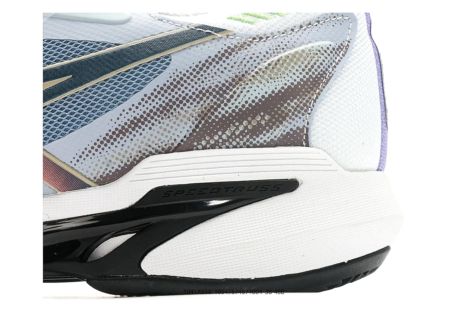 Asics Gel Runner White Blue Orange spreadsheet record photo showing white mesh-leather runner upper, blue and orange Asics accents, retro running shape, and cushioned sole thumbnail 5