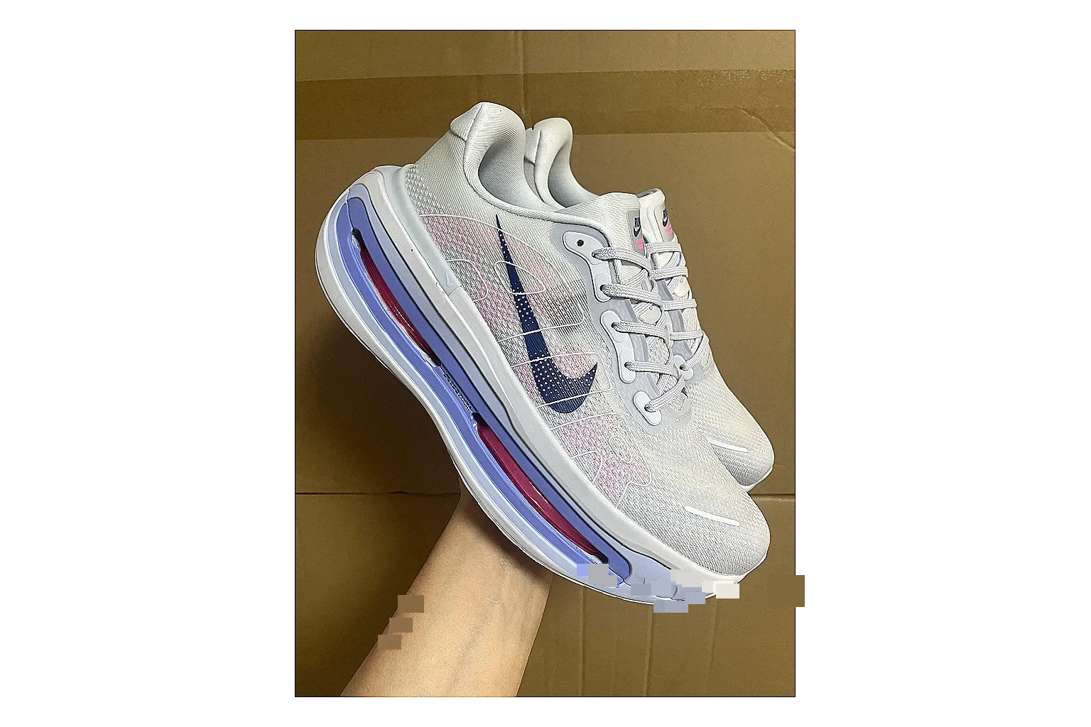 Asics Gel Runner White Purple spreadsheet record photo showing white mesh-leather runner upper, purple Asics accents, retro running shape, and cushioned sole