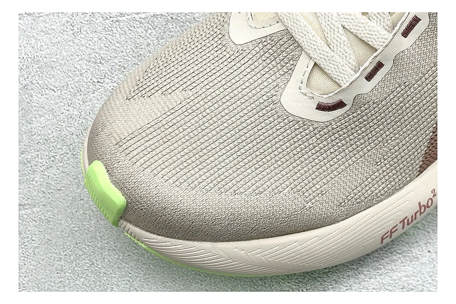 Asics Novablast 6 Cream Green spreadsheet record photo showing cream running mesh, green side accents, tall cushioned sole, and modern training silhouette thumbnail 5
