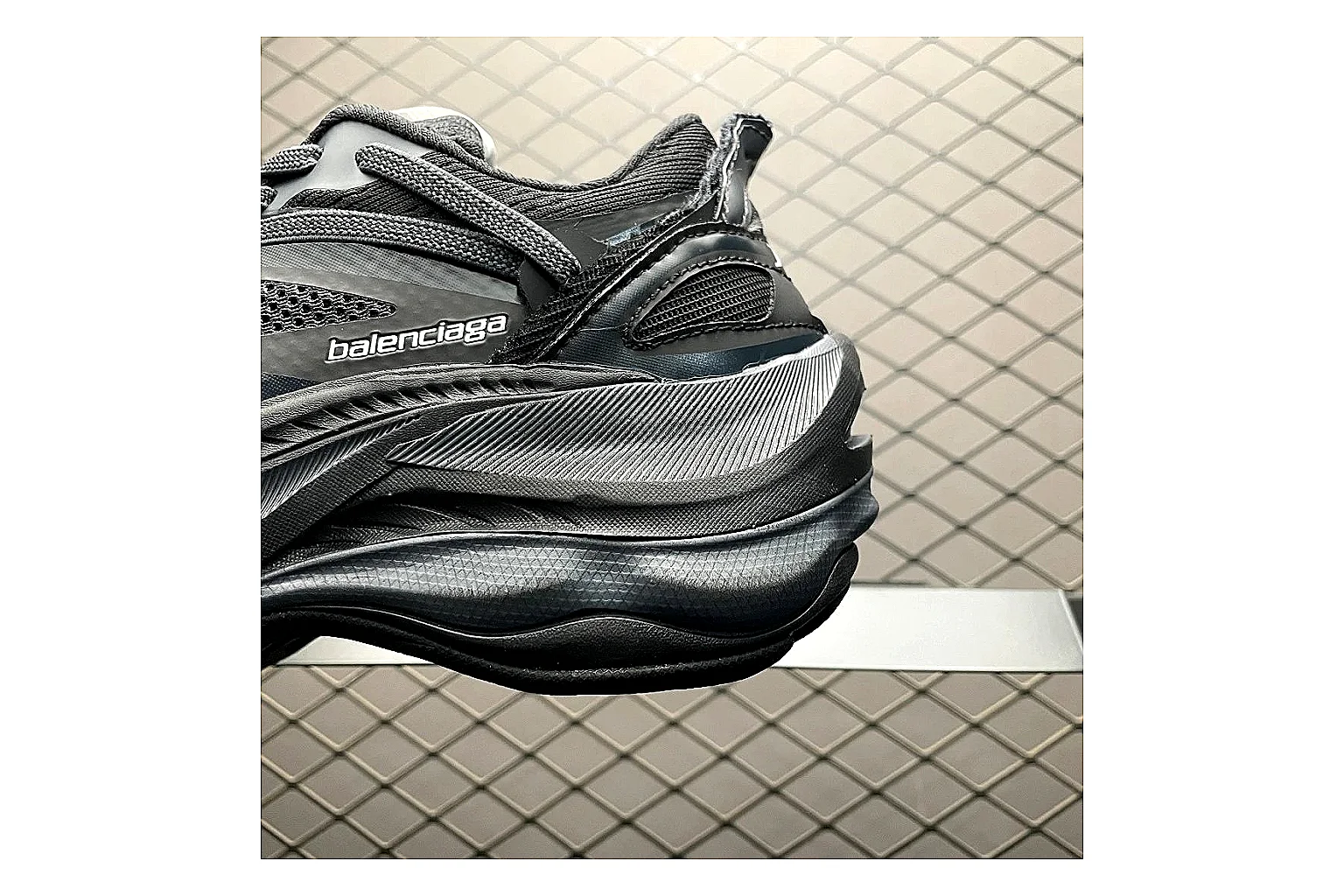 Balenciaga Track Grey Black Runner Sheetbase record image with black grey track chunky runner with mixed upper and chunky shape thumbnail 3