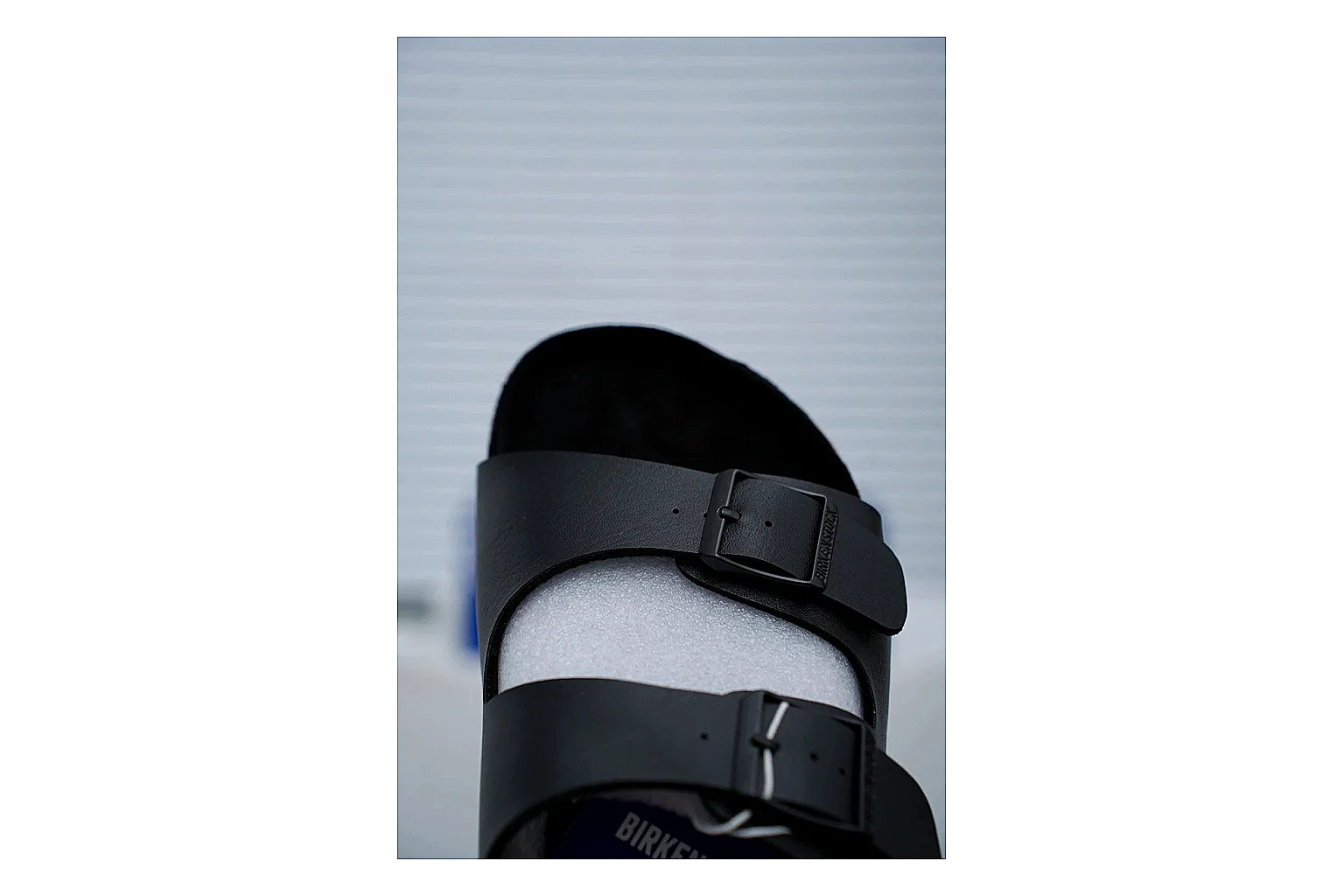 Birkenstock Arizona Black Cork Slide Sheetbase record image with adjustable buckles, contoured footbed and dark outsole for versatile casual looks thumbnail 5