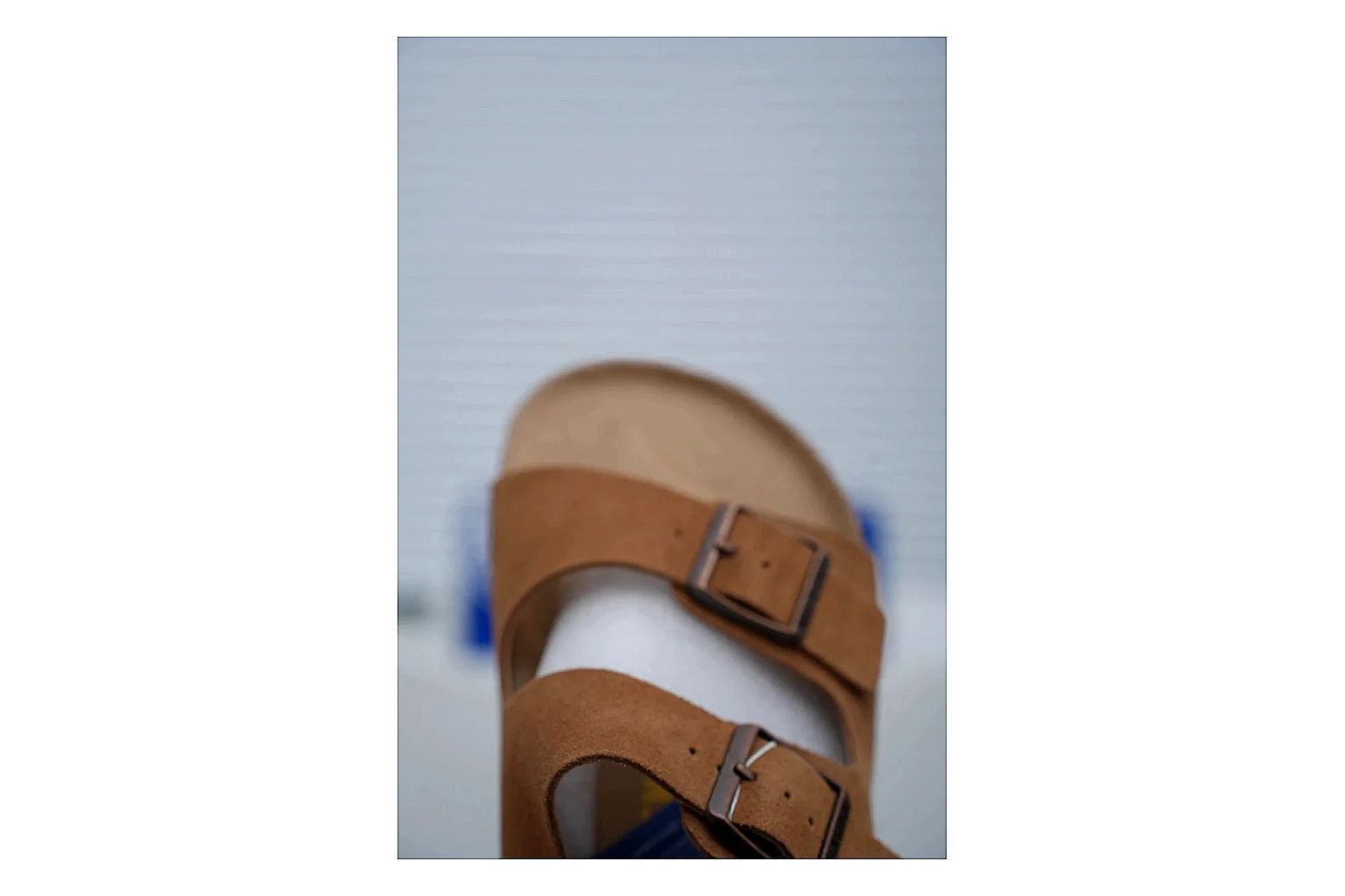 Birkenstock Arizona Tan Cork Slide Sheetbase record image with warm brown upper, adjustable buckles and contoured footbed for easy casual outfits thumbnail 5