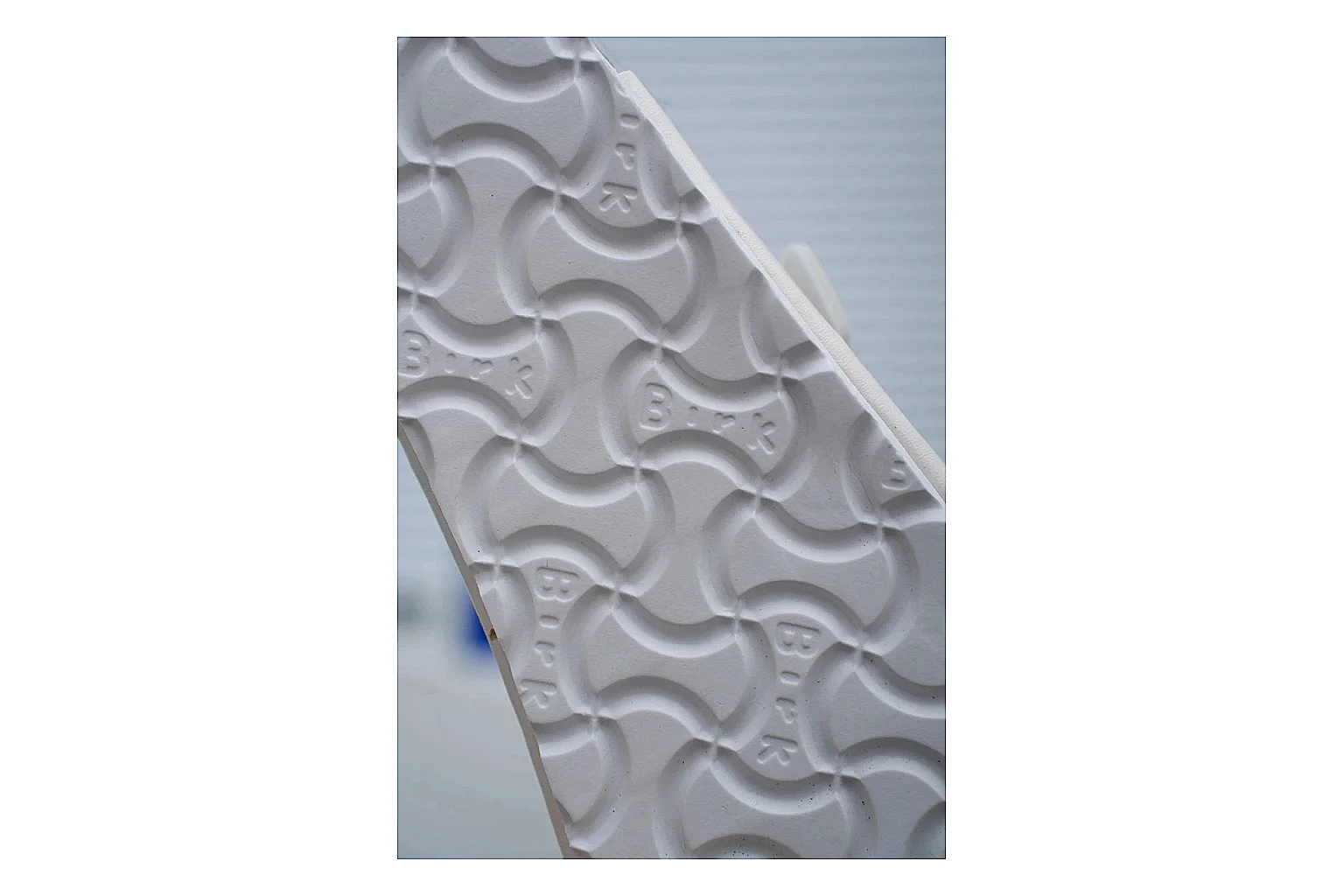 Birkenstock Arizona White Cork Slide Sheetbase record image with adjustable buckles, contoured footbed and black outsole for clean summer casual styling