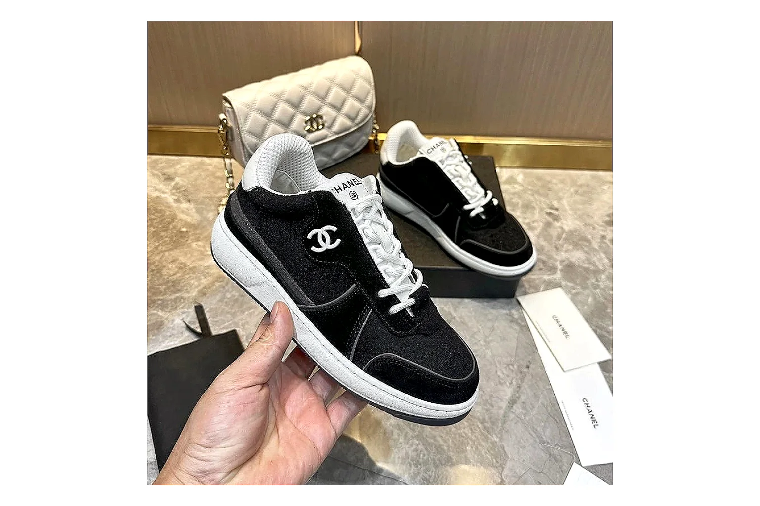 Kako Sheetbase record image for Chanel Black Runner Sneaker thumbnail 4
