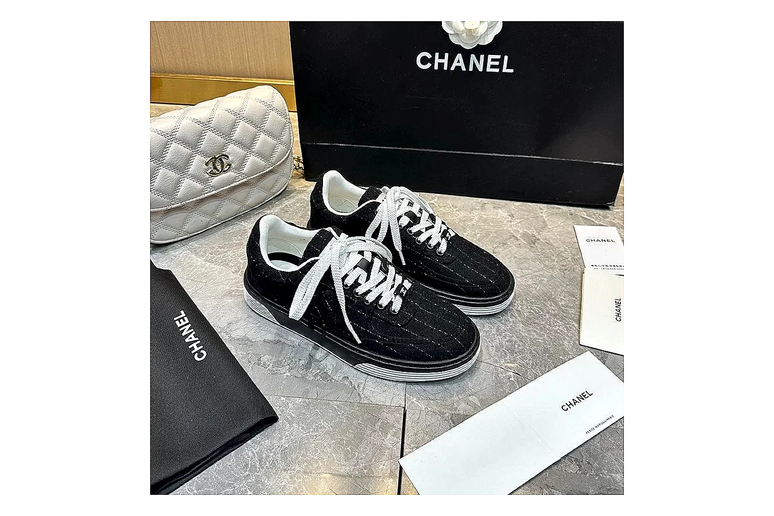 Kako Sheetbase record image for Chanel Black Gray Runner Sneaker thumbnail 3
