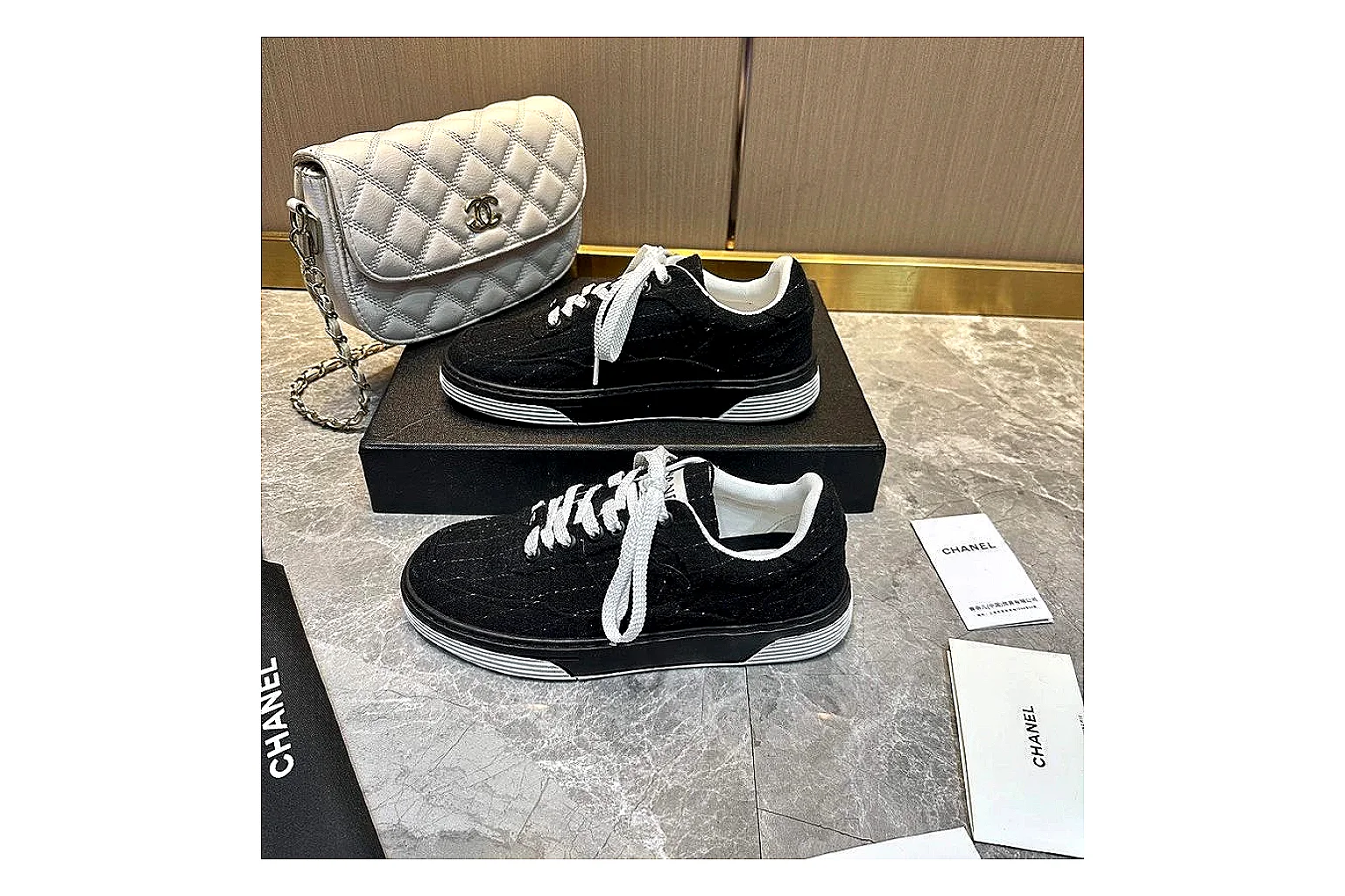 Kako Sheetbase record image for Chanel Black Gray Runner Sneaker