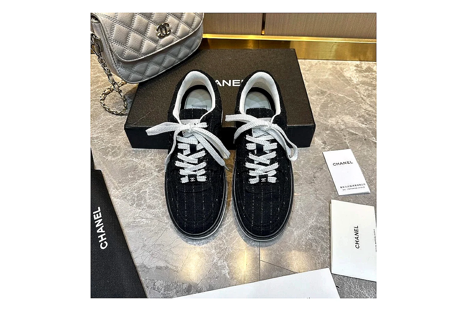 Kako Sheetbase record image for Chanel Black Gray Runner Sneaker thumbnail 5