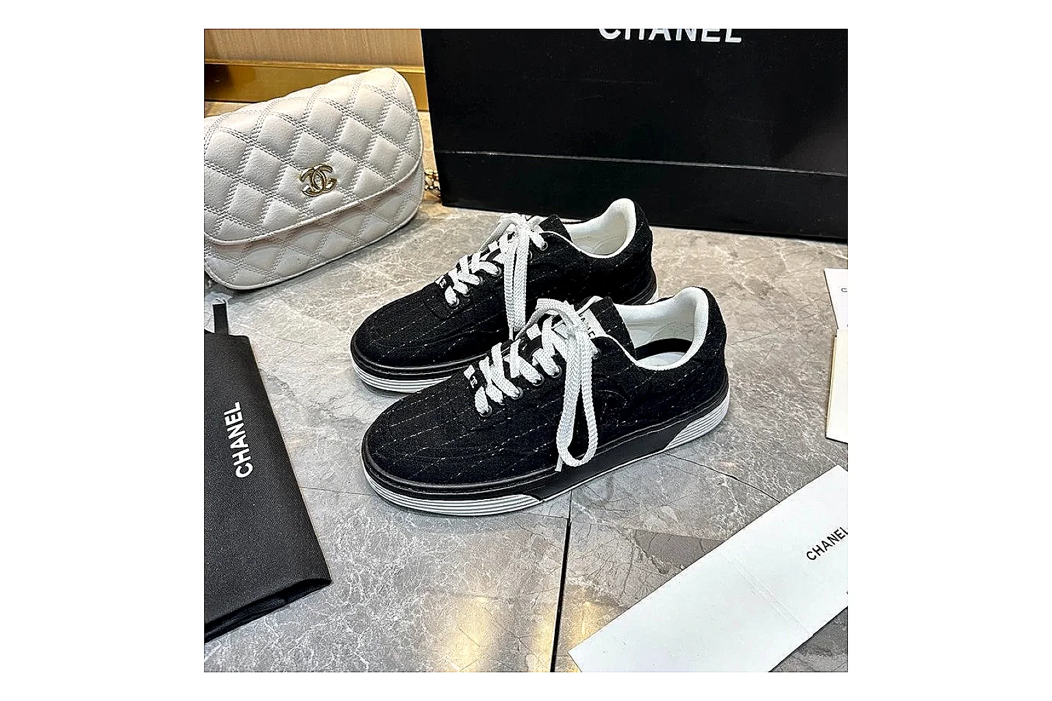 Kako Sheetbase record image for Chanel Black Gray Runner Sneaker thumbnail 6