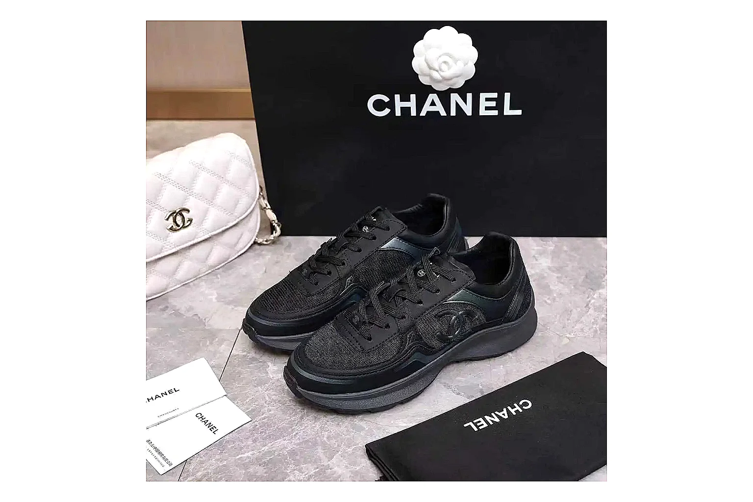 Kako Sheetbase record image for Chanel Black Runner Sneaker thumbnail 3